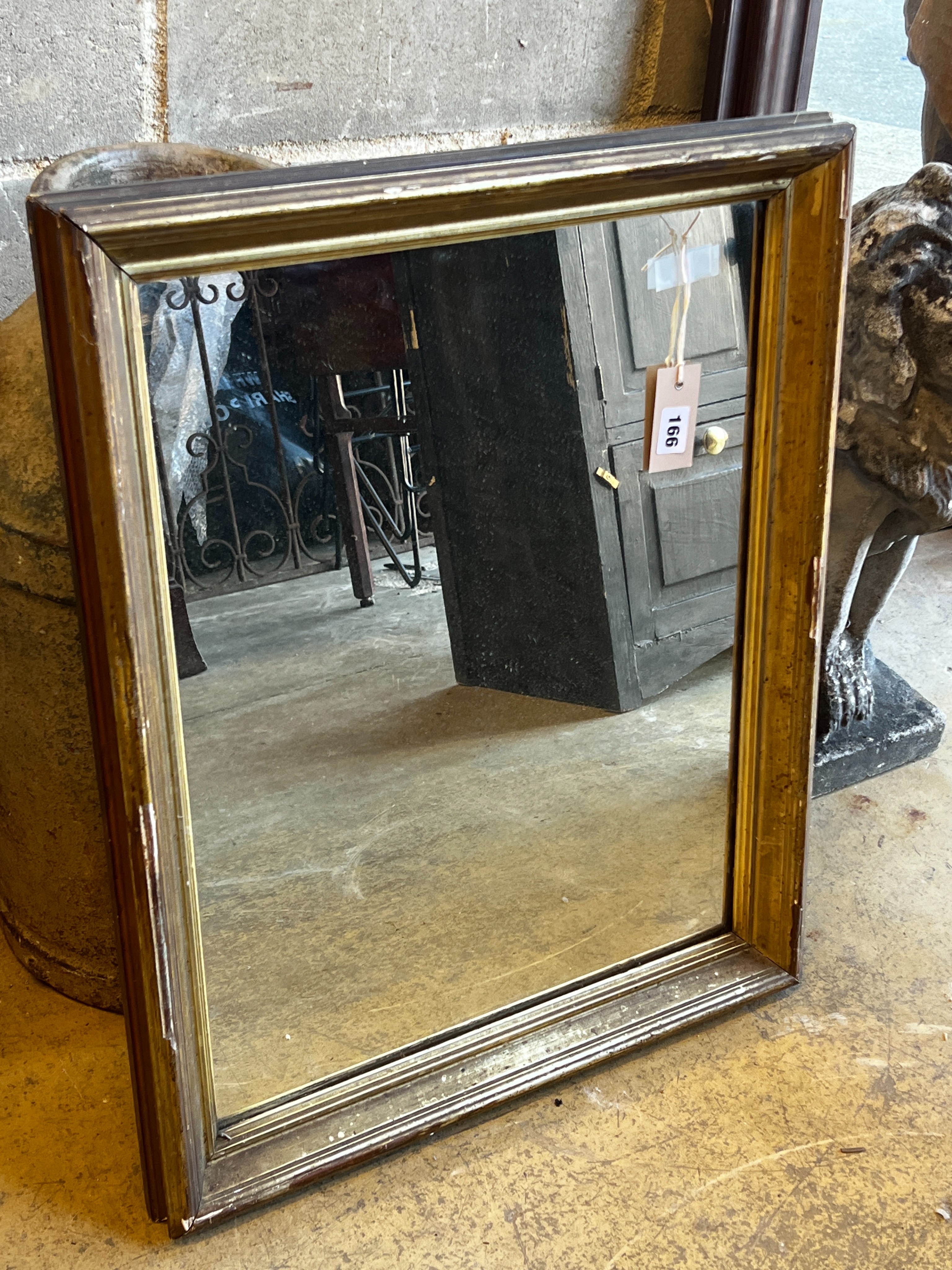 A 19th century rectangular gilt frame wall mirror, width 52cm, height 67cm